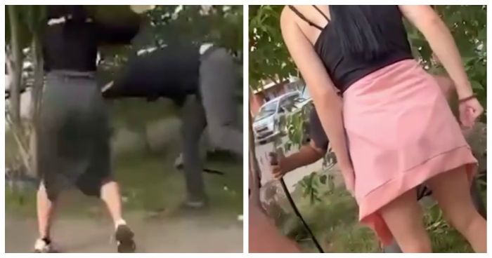 Девушки избили мужчину, который подглядывал за ними